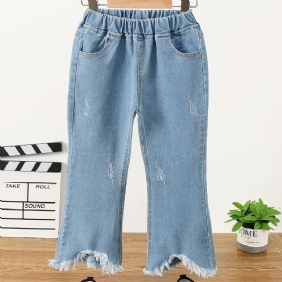 Tyttöjen Simple Muoti Casual Denim Levenevät Farkut