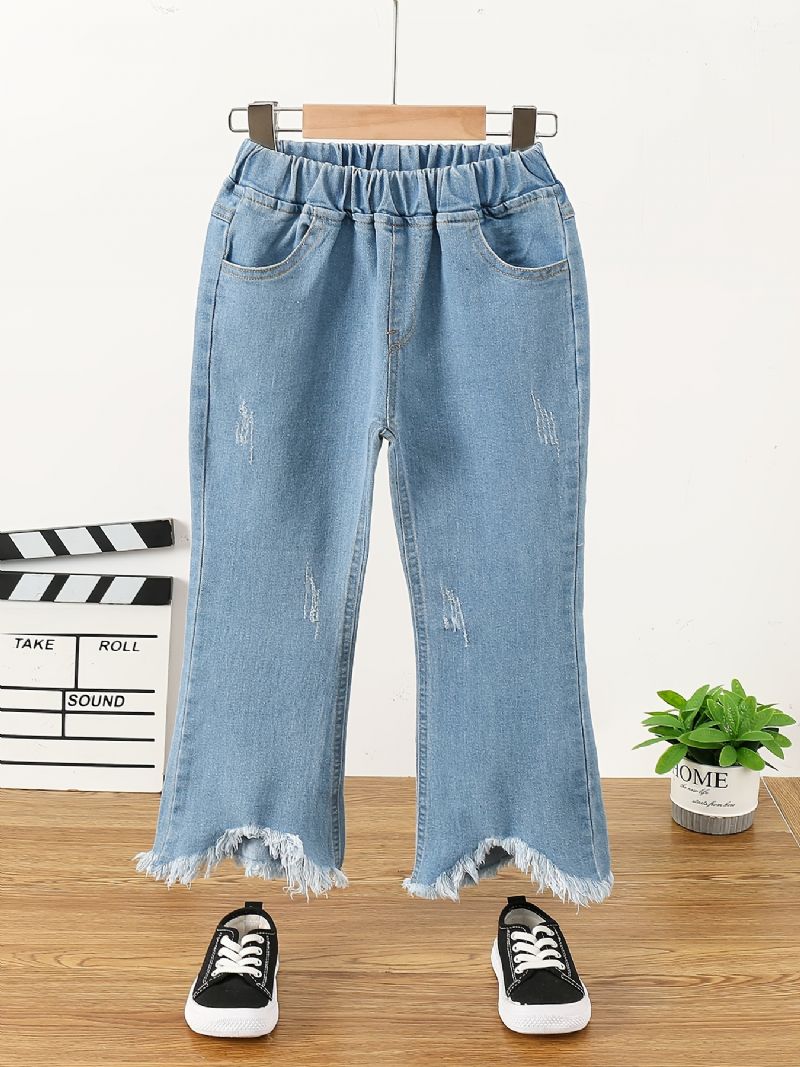 Tyttöjen Simple Muoti Casual Denim Levenevät Farkut