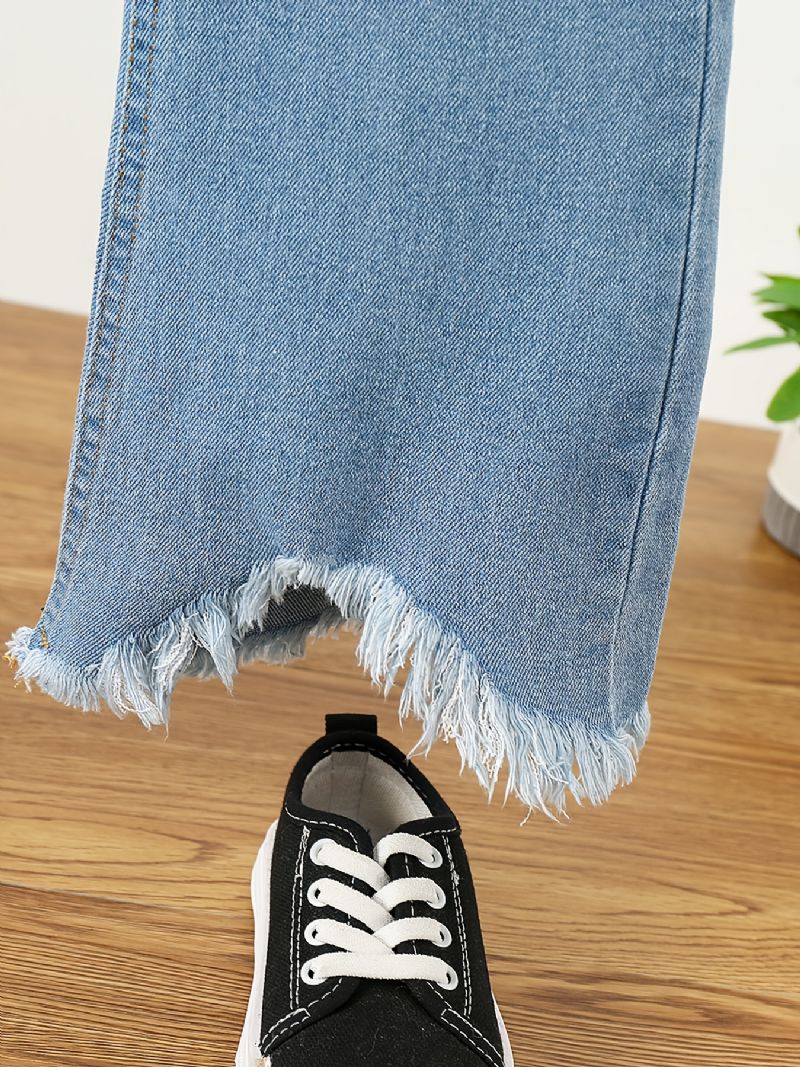 Tyttöjen Simple Muoti Casual Denim Levenevät Farkut