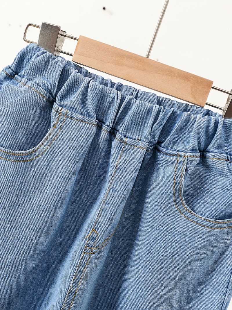 Vauvan Tyttöjen Denim Casual Farkut Kirjonta Kevät Syksy