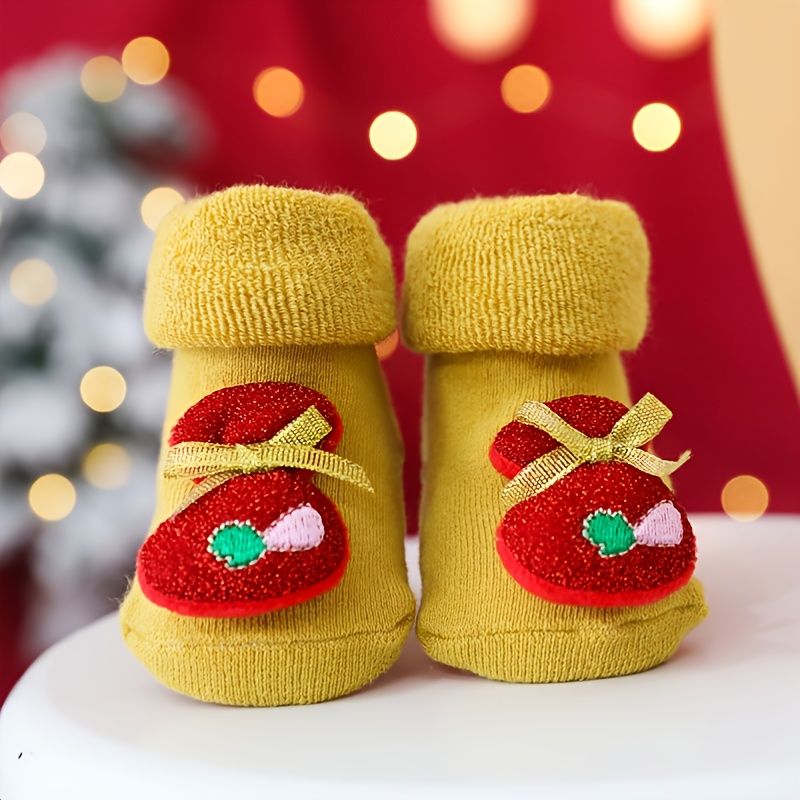 1pari Taapero Vauvan Joulusukat Liukumattomat Paksut Lämpimät Taaperoiden Sukat Pojat Tytöt