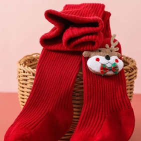 1pari Tyttöjen Elk Christmas Socks Polvisukat