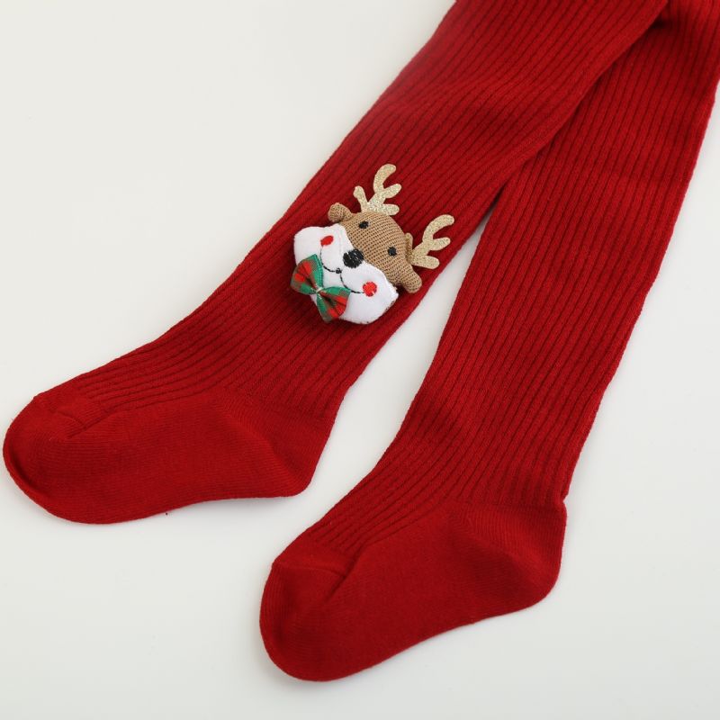 1pari Tyttöjen Elk Christmas Socks Polvisukat