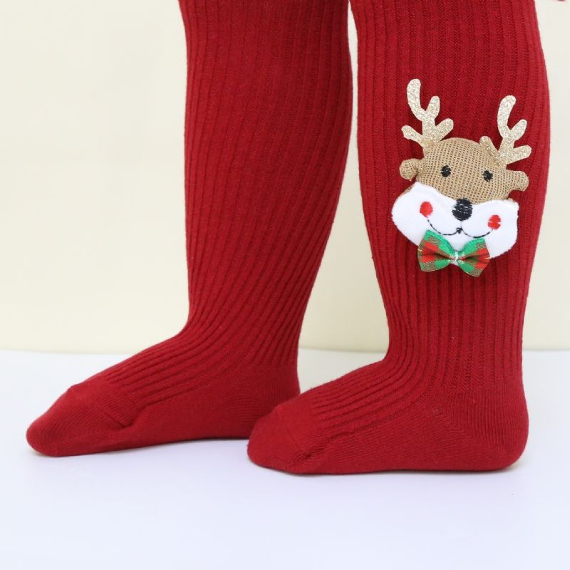 1pari Tyttöjen Elk Christmas Socks Polvisukat