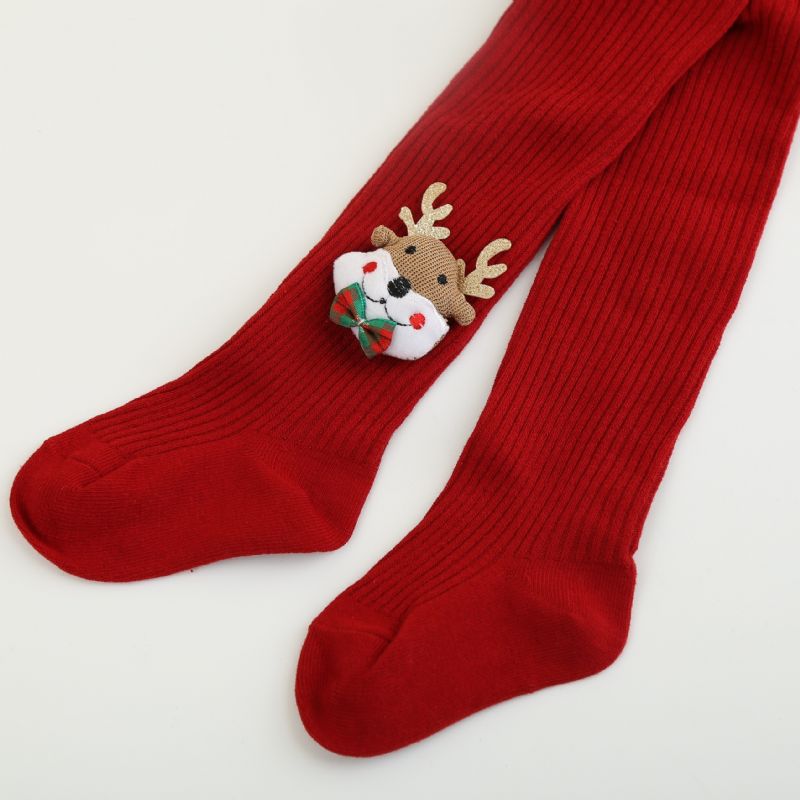 1pari Tyttöjen Elk Christmas Socks Polvisukat