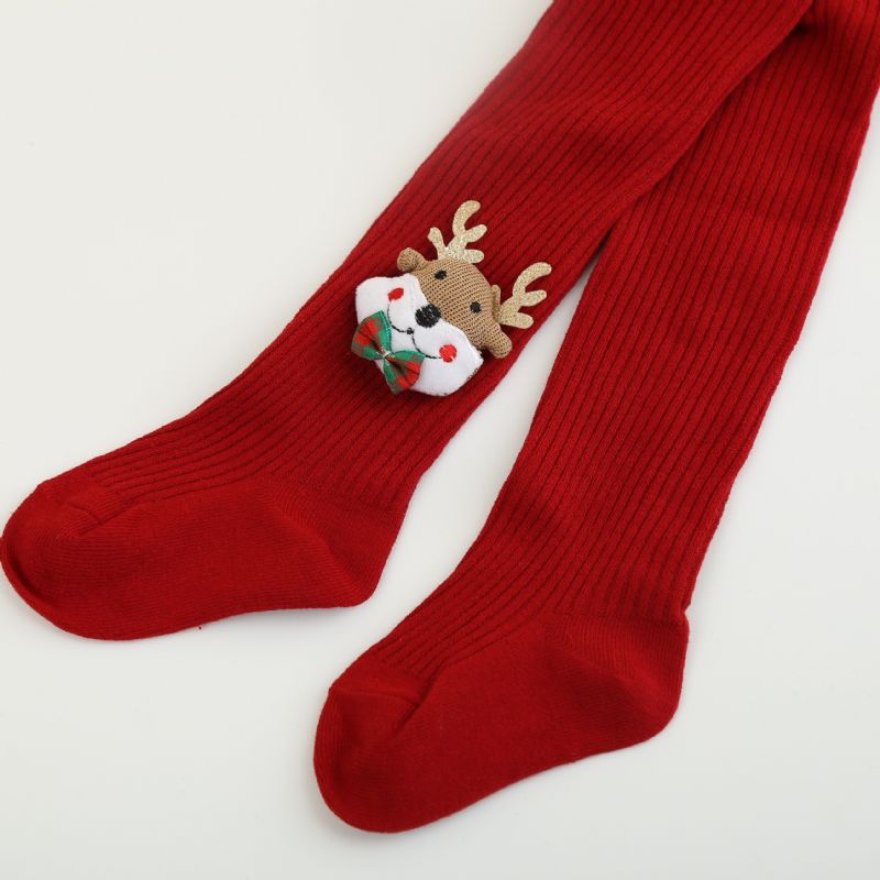 1pari Tyttöjen Elk Christmas Socks Polvisukat